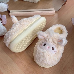 2025 зимние плюшевые шлепанцы с мультяшным персонажем, овцы, игрушки, игрушки, индивидуальные цвета для детей, пушистые тапочки для взрослых - Product Image 4