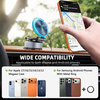 Soporte para Teléfono de Coche con Carga Inalámbrica Rápida de 15W, con Ventosa de Vacío, Rotación de 360 Grados, Soporte Magnético Compatible con iPhone