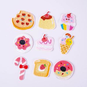 Nouvelles Broderies Thermocollantes/Autocollantes Mignonnes : Pizza, Crème Glacée, Pain, Gâteau, Chips, Donut, Desserts – Patchs Décoratifs - Product Image 1
