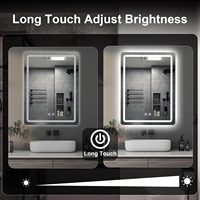 Miroir de salle de bain intelligent LED étanche, miroir de maquillage moderne anti-buée, luminosité réglable, éclairage tactile, éclairage intégré, hôtel