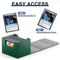 Boîte de cartes en cuir boîte de pont horizontale en PU pour Tcg Magic Commander mallette de rangement pour cartes à collectionner