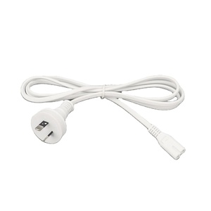 Sekiz karakterli tüp ile iki çekirdekli Australi stdard saf bakır güç kablosu 2 fiş Australi fiş tel düz beyaz güç - Product Image 3