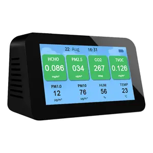 Dienmern New Product Portable PM2.5 CO2 Air Quality Monitor HCHO AQI Formaldehyde Detector Air Pollution Meter PM1.0 PM10