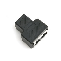Conector de Red de 1 a 2 Vías, Hembra a 2 Hembras, Blindado, Doble de 8 Pines, Divisor Ethernet en Y de 1 a 2 Puertos, Adaptador Divisor Ethernet RJ45