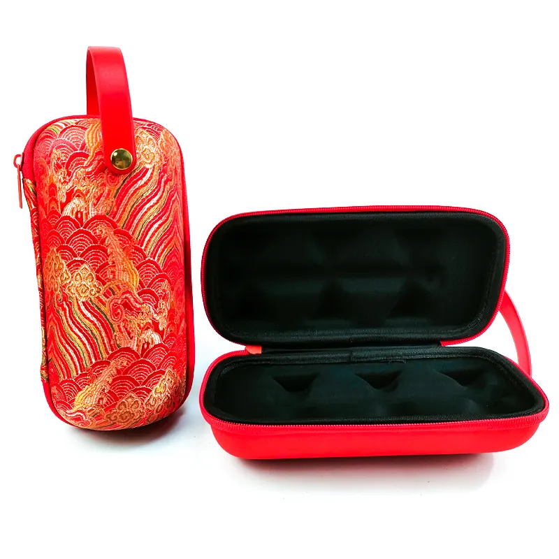 Reise-Wasserdichte rote PU-Ledertasche Hartschalen-EVA Weinglas-Tasche für Weinglasflasche stilvoll langlebig für Reisen
