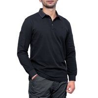 Chemises polo pour hommes en polyester et coton à manches longues, impression de logo personnalisé, broderie, chemise polo unie à manches longues pour hommes