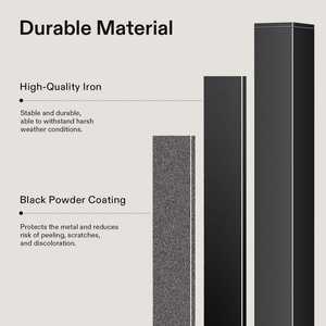 รั้วตาข่ายเหล็กดัดสำหรับภายนอกอาคาร ราวบันไดเหล็กดัดสำหรับขั้นบันได 1-7 สำหรับระเบียงและบันไดคอนกรีต สีดำ พร้อมที่เก็บของและชั้นวาง - Product Image 5