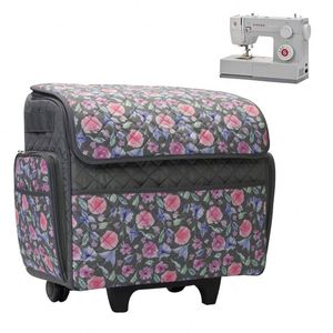 Échantillon gratuit : Sac de transport à roulettes avec bandoulière et poignées robustes, compatible avec les étuis de machine à coudre sur roulettes - Product Image 1