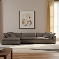Ensemble de canapés sectionnels en cuir véritable Cloud de luxe moderne avec fauteuil inclinable réglable pour salon
