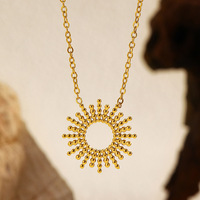 Collier pendentif rayon de soleil en acier inoxydable, bracelets pour femmes, bijoux, cadeaux de fête, vente en gros, nouvelle arrivée
