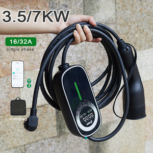 <span class=keywords><strong>Chargeur</strong></span> EV portable, câble de charge rapide, station de charge <span class=keywords><strong>pour</strong></span> voitures <span class=keywords><strong>électrique</strong></span>s, 3,5 kW, 7 kW, 32 A avec TYPE 1 TYPE 2 NASC Tesla Smart Home - Product Image 1