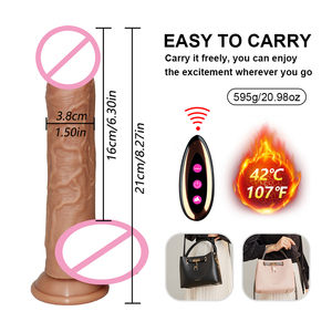 Juguete Sexual de <span class=keywords><strong>Silicona</strong></span> Suave con Vibración y Calefacción, Control Remoto, Telescópico, 100% Impermeable, Ecológico y Portátil para Mujeres - Product Image 4