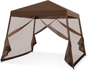 Tienda de campaña con toldo emergente de fácil instalación con patas inclinadas de <span class=keywords><strong>10x10</strong></span> personalizada con mosquitera, salida de fábrica de 64 pies cuadrados de sombra - Product Image 1