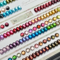 Collection de 56 couleurs de vernis gel effet œil de chat avec nuancier, perles de verre cristallines, kit de vernis gel pour nail art, prix d'usine pour salon de beauté