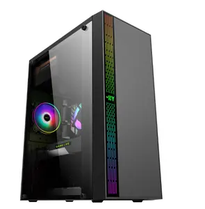 High-end B-light black 12cm crystal fan computer gaming pc case,pc case computer