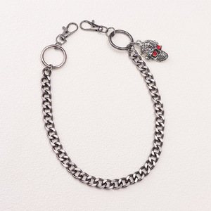 Cadena de cintura unisex de aleación de zinc negro con colgante de calavera de ojo rojo, estilo Hip Hop, accesorio de Halloween - Product Image 6