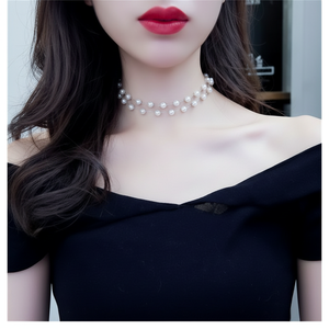 Girocollo di luna con perla di fiori stile coreano fatto a mano collane di moda di tendenza per ragazze vendita all'ingrosso - Product Image 1