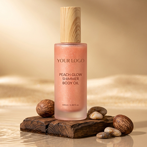 MLM customizable Organic Cruelty Free Shimmer Body Oil <b>Spray</b> Frosted Glass Bottle Floral Scent Glow Skin Care vegan body oil - Product Image 1