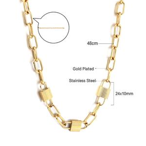 Collier en or plaqué 14K 18K, bijoux de Dubaï pour femmes, résistant à la décoloration - Product Image 2
