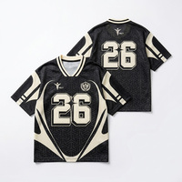 Maillots de football vintage en gros, imprimés par sublimation, en polyester, pour le rugby, séchage rapide, coupe ample, streetwear, rétro personnalisé, pour adultes, manches courtes