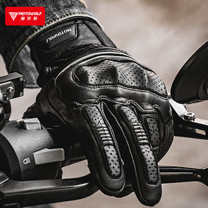 MOTOWOLF Gants de course rétro GM4 Gants de moto en cuir design classique - Product Image 6