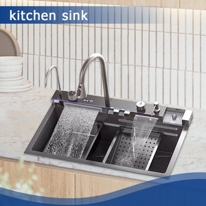 Moderno multifunzione SUS304 in acciaio inox rubinetto da <span class=keywords><strong>cucina</strong></span> singolo lavello <span class=keywords><strong>due</strong></span> fori trattamento superficiale lavello in acciaio inox - Product Image 6