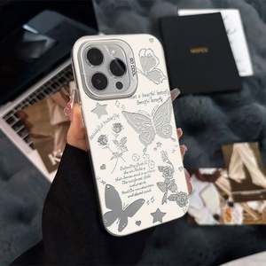 Funda Protectora Rígida IMD con Diseño de Lazo de Mariposa para iPhone 16 17 Pro Max 15 14 Plus 13 12 11 Pro X XS XR - Product Image 4