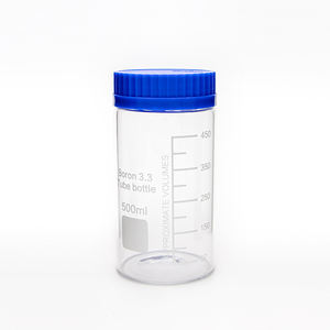 Großvolumige Transparente Graduierte Glasflaschen aus Borosilikat mit Weiter Öffnung und Blauem Schraubverschluss für Laborreagenzien - Product Image 2