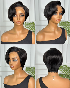 Perruques courtes 13x4 en <span class=keywords><strong>cheveux</strong></span> humains vierges indiens Remy, couleur roux orangé, lisses, pour femmes noires - Vente en gros - Product Image 3