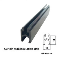 Bande de rupture thermique en PA66 GF25 renforcée de fibres de verre, rainure H11, faible conductivité thermique, modèle RF-H11*14 pour mur-rideau en aluminium