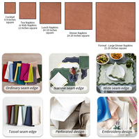 Napperon en lin 100% à double bordure Pierre de lin naturelle biologique à bord de broderie délavé Napperon à double bordure Table de mariage unie