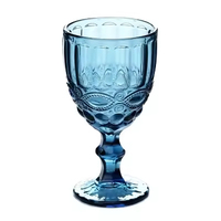 Groothandel machinaal geperste vintage kelk gekleurd wijnglas Europese stijl verdikt hoog vintage wijnglas rode wijnglas