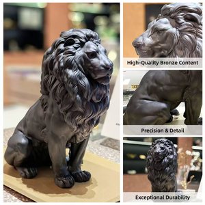 Sculpture d'animal en bronze, lion abstrait moderne de grande taille, en métal, décoratif pour jardin, parc, art personnalisé - Product Image 4