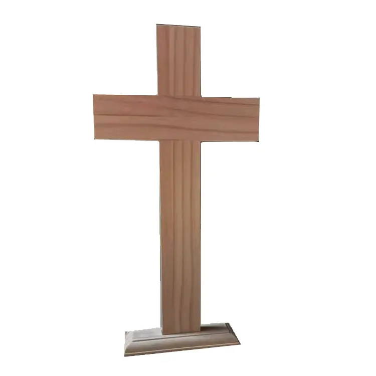 Wholesale jesus wood Christian cross standing table home decorations wooden crosses