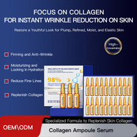 Sérum hydratant raffermissant anti-âge et anti-rides à l'acide hyaluronique et au collagène de qualité médicale ZXIUER, soin du visage à usage domestique, or, OEM