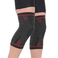 Genouillère élastique de soutien, bandage de compression, genouillères longues pour le volleyball, genouillère en silicone noir, meilleur genouillère de sport