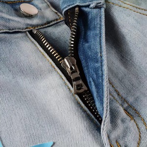 Nuovo Catalogo <span class=keywords><strong>Jeans</strong></span> Denim Trendy Primavera Estate per <span class=keywords><strong>Uomo</strong></span>, Traspiranti con Cerniere, Design Vintage Personalizzato a Pieghe - Product Image 4
