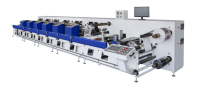Mesin Cetak Label Plastik Kertas Flexo In-Line 8 Warna Otomatis Penuh New Sunrise SR-350-8 180m/menit Layar Sentuh UV Curing