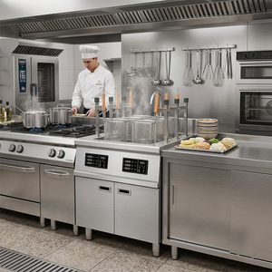 Olla Eléctrica Comercial <span class=keywords><strong>de</strong></span> Acero Inoxidable con Pantalla Táctil, Doble Control, Elevación Automática, 12KW, para Cocinar Fideos y Pasta, Equipo <span class=keywords><strong>de</strong></span> <span class=keywords><strong>Cocina</strong></span> - Product Image 4