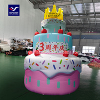 Gâteau gonflable gonflable géant de ballon de gâteau d'anniversaire de la publicité pour la décoration de partie