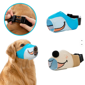 Penutup Mulut Anjing Anti-Gonggong & Anti-Gigit, Desain Kartun Tersenyum yang Bernapas, Dilengkapi Gesper - Product Image 1