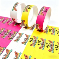 Bracelet Tyvek jetable personnalisé, imperméable, indéchirable et respirant pour le contrôle d'accès et l'identification dans les parcs d'attractions et les concerts