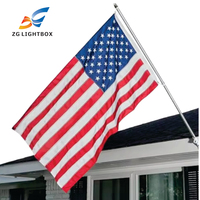 Drapeau américain ZG 2,5x4 pieds, 100% polyester, imperméable, résistant, pour usage extérieur, broderie de luxe, couleurs vives, tissu de drapeau en laiton