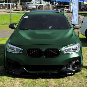 Bmw 1 Series F20 F21 Lci M Sport Front Lip <b>Splitter</b> Piano Black Carbon Fiber Texture 2015-2019 Abs Material - Product Image 2
