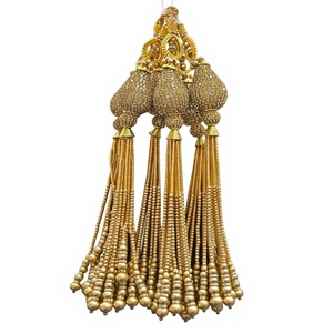 Decoración de Pared Bohemia de Lujo con Borlas de Cristal y Cuentas de Loto Dorado para Sala de Estar, Hogar, Bodas y Fiestas - Product Image 1