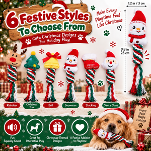 Juguete de Navidad para Perros con Diseño de Dibujos Animados, Juguete de Cuerda de Algodón para Masticar, Juguete de Peluche para Entrenamiento de Mascotas, Juguete Sonoro para Jugar en Interiores - Product Image 6