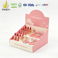 Boîtes de comptoir en carton ondulé imprimées sur mesure, emballages de vente au détail pour maquillage, cosmétiques, rouges à lèvres et présentoirs de magasins de beauté