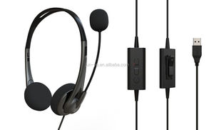 <strong>USB</strong> On-Ear Telephone <strong>Headsets</strong> Binaural Design External Microphone ABS Material Convenient Speaker Volume Control - Product Image 2