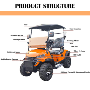 Customizable 4+<b>2</b> Seats 6-<b>Passenger</b> Street Golf Cart 48V Road Vehicle for Adults Hunting Chinese Manufacturer - Product Image 2