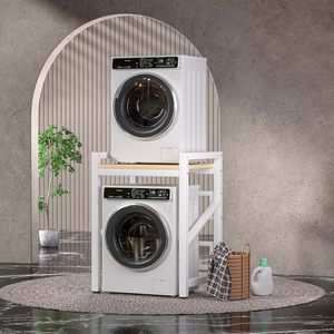 9 estantes para lavadora y secadora Almacenamiento y organizador de lavandería Estante de pie con organizador de secado de altura ajustable - Product Image 6